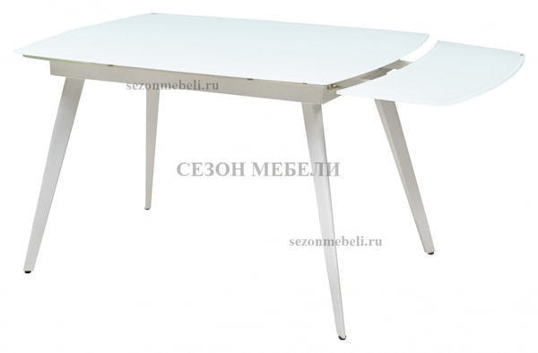 Стол ELIOT 120 FROSTED SUPER WHITE белое матовое стекло/ белый каркас (фото, вид 1)