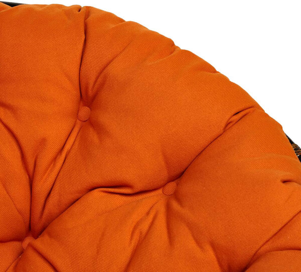 Кресло-качалка PAPASAN 23/01 W с подушкой, античный черно-коричневый, ткань оранжевый (фото, вид 2)